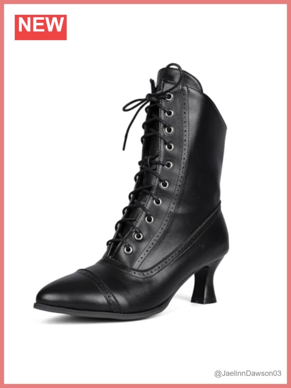 Victorian Ankle Boots Vintage Lace Up Low Heel Booties with Zipper